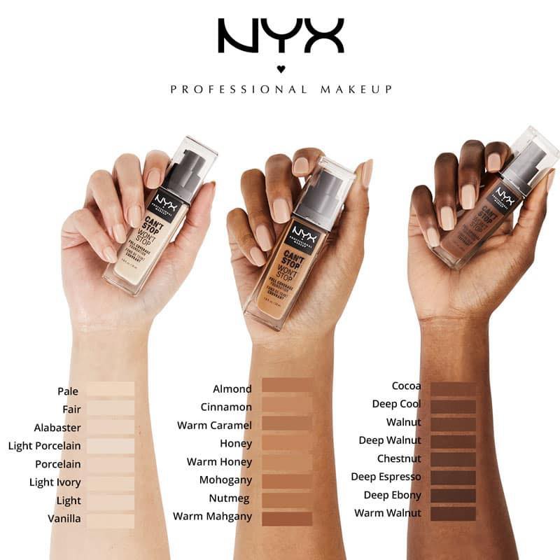 KEM NỀN NYX PROFESSIONAL CAN'T STOP WON'T STOP FULL COVERAGE FOUNDATION MÀU CAMEL