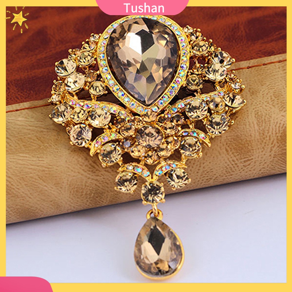 Ghim Cài Áo Hình Giọt Nước Đính Đá Nhân Tạo Thời Trang Cho Nữ