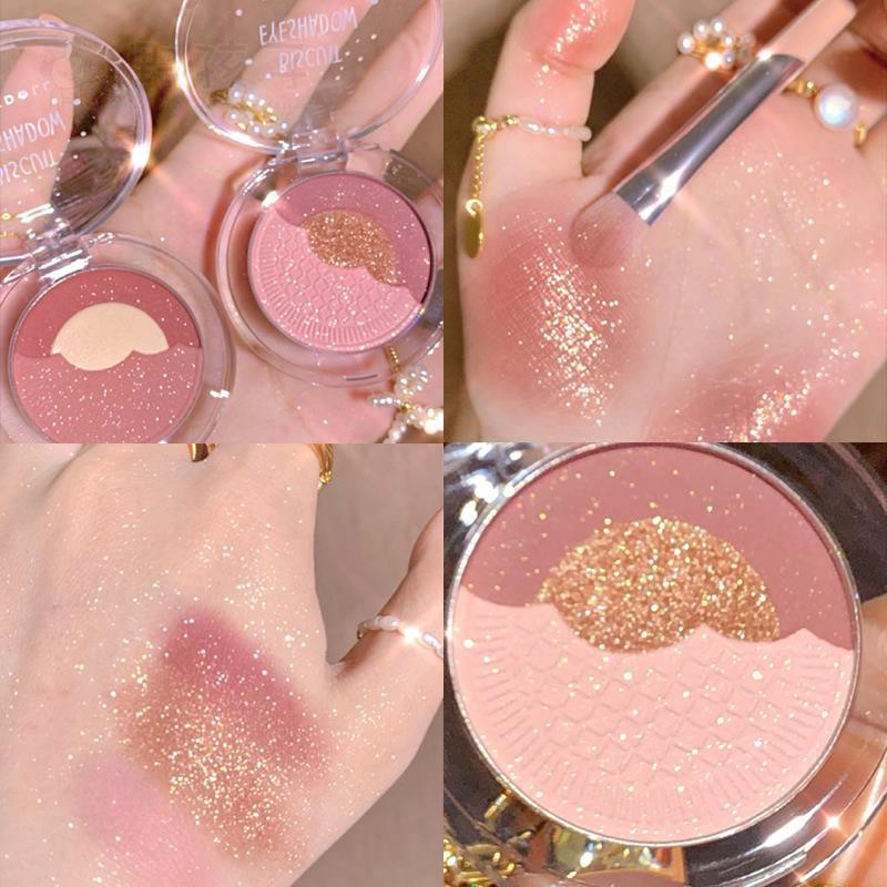 Bảng phấn mắt ba màu ánh ngọc trai lấp lánh chống thấm nước cao cấp | BigBuy360 - bigbuy360.vn