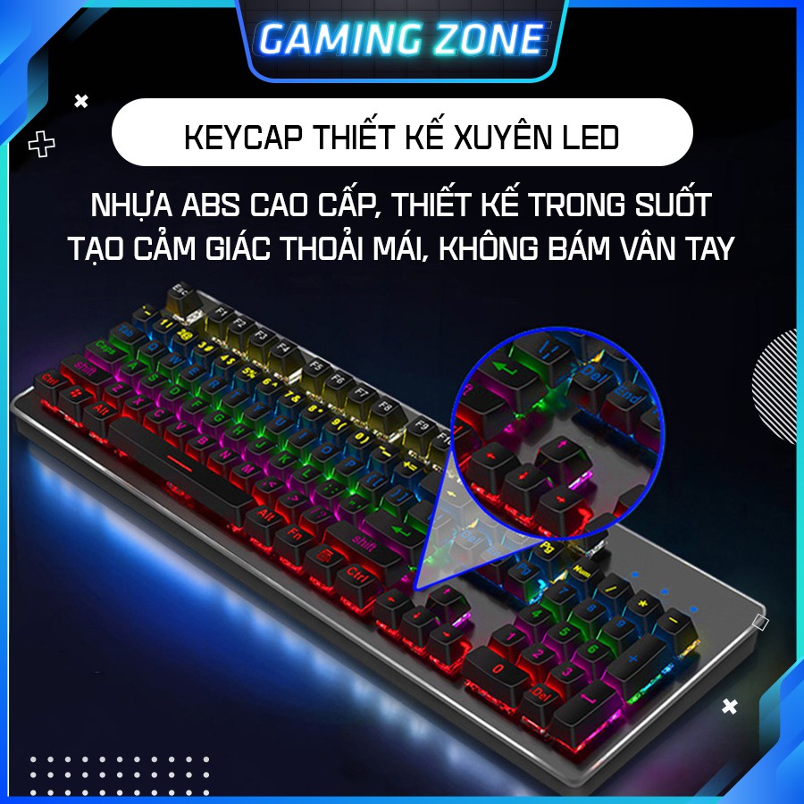 Bàn phím cơ máy tính chuyên game K880 PRO Blue Switch 104 phím 10 chế độ LED RGB có dây | BigBuy360 - bigbuy360.vn