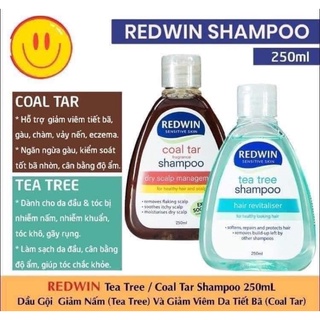 Dầu gội đầu REDWIN | Tea tree & Cool tar | Gàu, nấm, viêm da, vảy nến,…| Úc