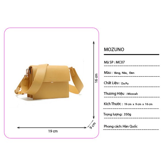 Túi Xách Nữ Túi Đeo Chéo Thời Trang Công Sở Chính Hãng MICOCAH Dáng Vuông Phong Cách Châu Âu Siêu Đẹp MC07-Mozuno
