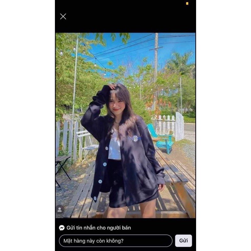 [ Mã FAMAYWA giảm 10K đơn 50K] áo bomber hoa cúc đen HANA65