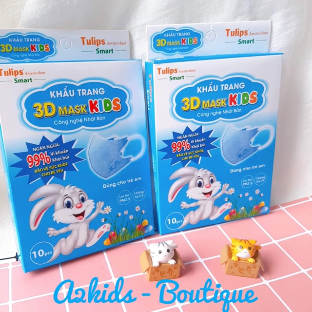 Khẩu trang trẻ em 3D Mask Kids Tulips (Hộp 10 cái)