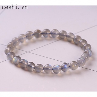 Natural Gray Glitter Moonstone Bracelet Labradorite Jewelry Single Circle Wholesale