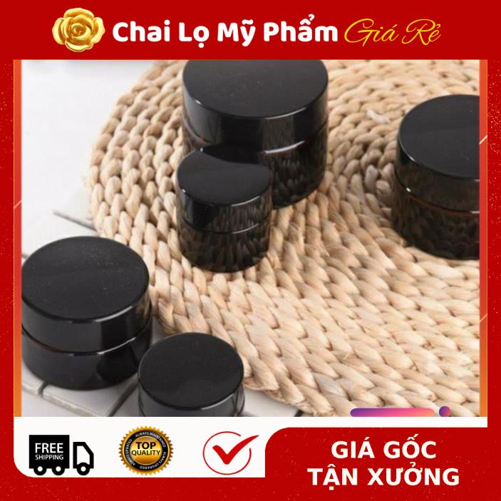 Hủ Đựng Kem ❤ RẺ VÔ ĐỊCH ❤ Hũ Chiết Kem Thủy Tinh Nâu 5g,10g,15g,20g,30g,50g đựng mỹ phẩm , phụ kiện du lịch
