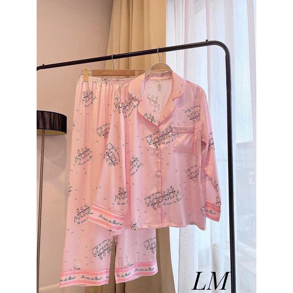 Đồ bộ nữ Vic's lụa Latin cao cấp, đồ ngủ hoạ tiết mặc nhà sang trọng L231 thời trang nữ pijama | BigBuy360 - bigbuy360.vn