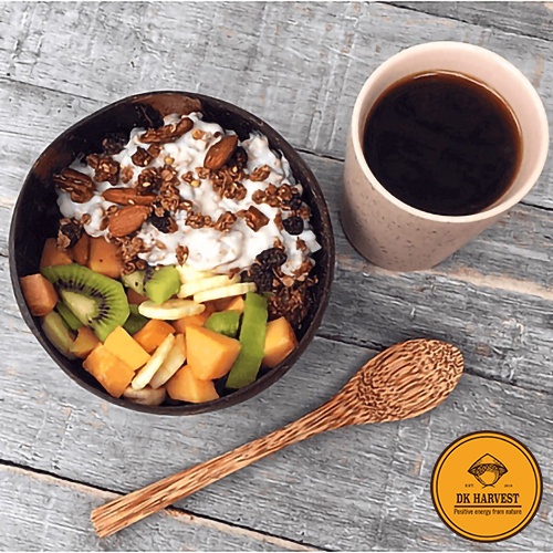 COMBO Tiết Kiệm - Granola Vị Truyền Thống Siêu Hạt + Chén/Bát Gáo Dừa (Kèm Muỗng Dừa) DK Harvest