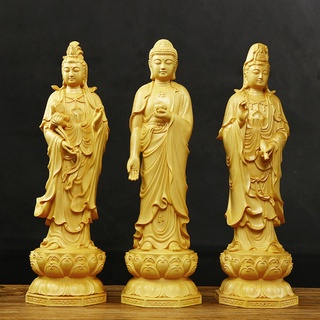 Tượng Tây Phương Tam Thánh bằng gỗ hoàng dương - C20