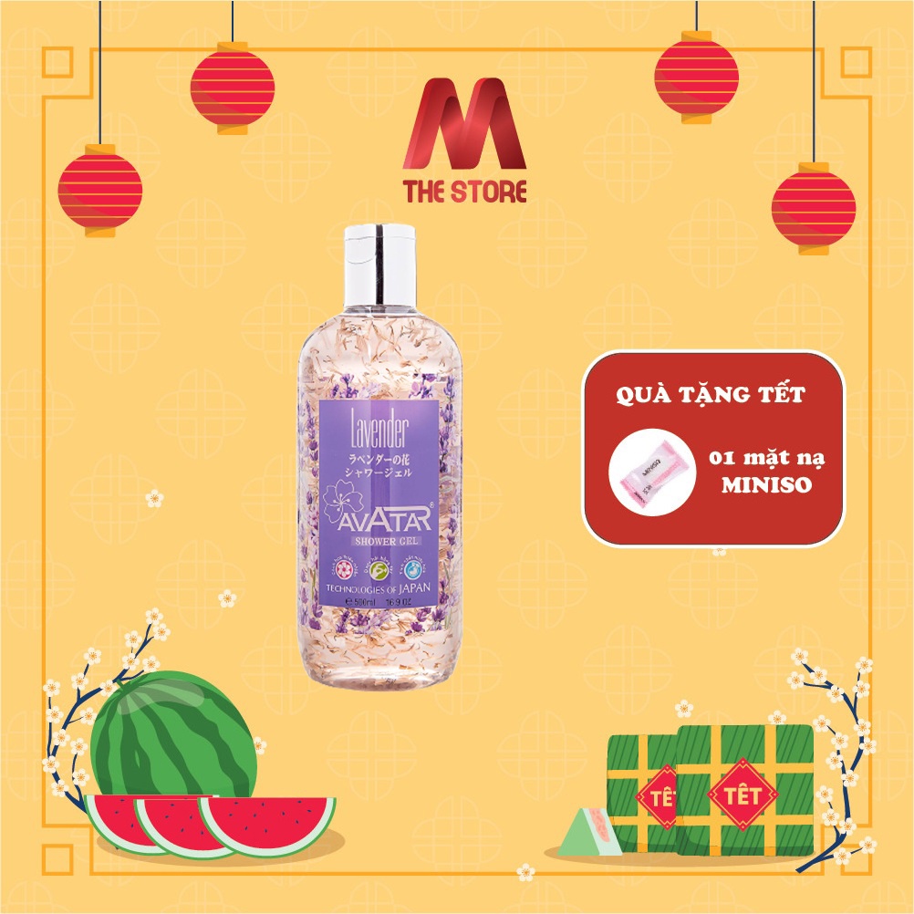 Sữa Tắm Avatar Lavender Hương Hoa Nhật Bản Với Cánh Hoa Thật Lavender 500ml