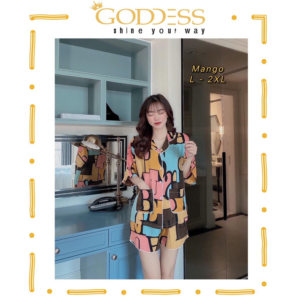 [Mã GODD2407 giảm 5% đơn 199K] Bộ Pijama Lụa Mango tay dơi 💖 Đồ ngủ đùi Bigsize 40 - 80kg cao cấp Mango mát lịm