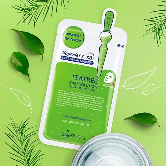 Mặt Nạ Mediheal Tràm Trà [MIẾNG LẺ] Giảm Mụn Kiềm Dầu Mediheal Teatree Care Solution Essential Mask EX 24ml