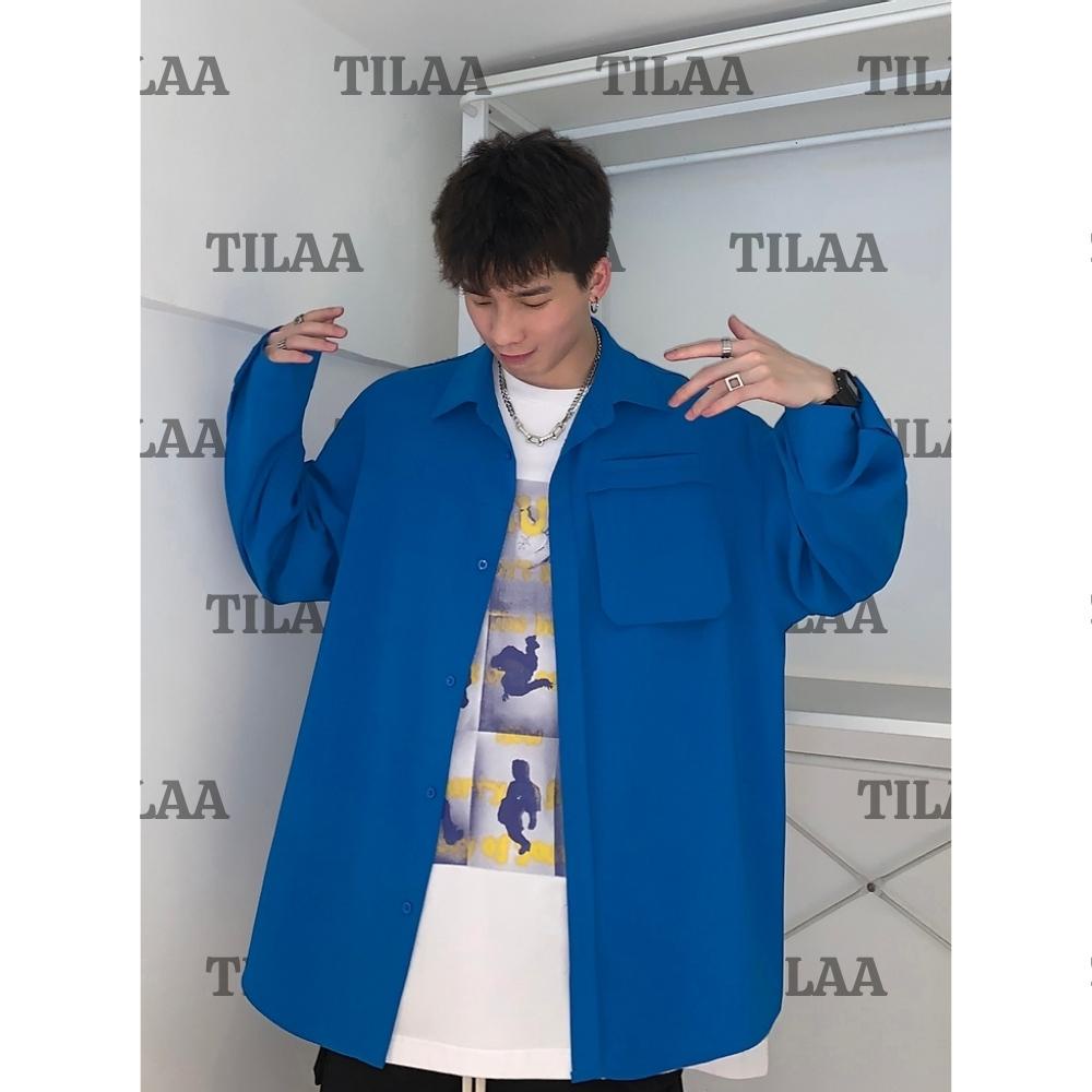 Áo sơ mi Nam vải lụa dài tay form rộng unisex phong cách Hàn Quốc AS04