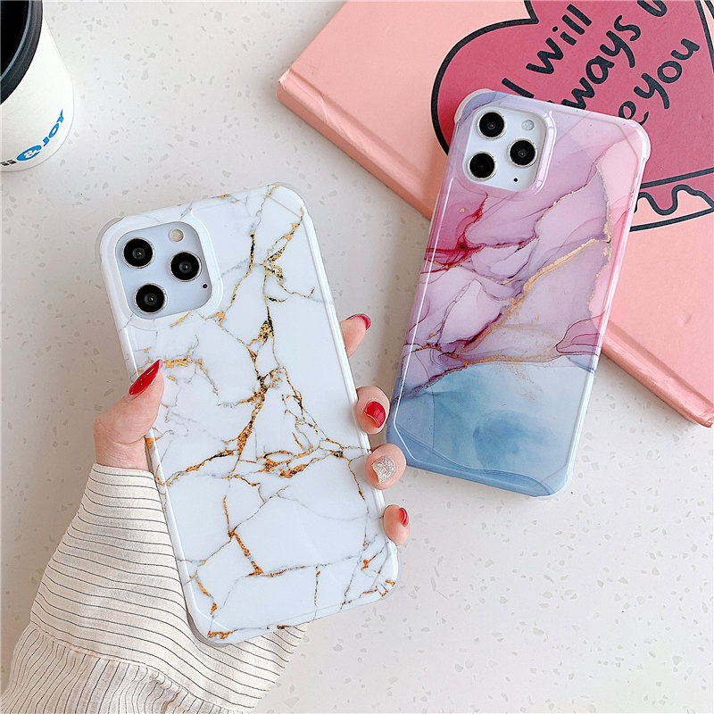 Ốp Điện Thoại Mềm Chống Sốc Họa Tiết Cẩm Thạch Cho iPhone 12 Pro 12 11 Pro X Xs Max XR 7 8 Plus SE 2020