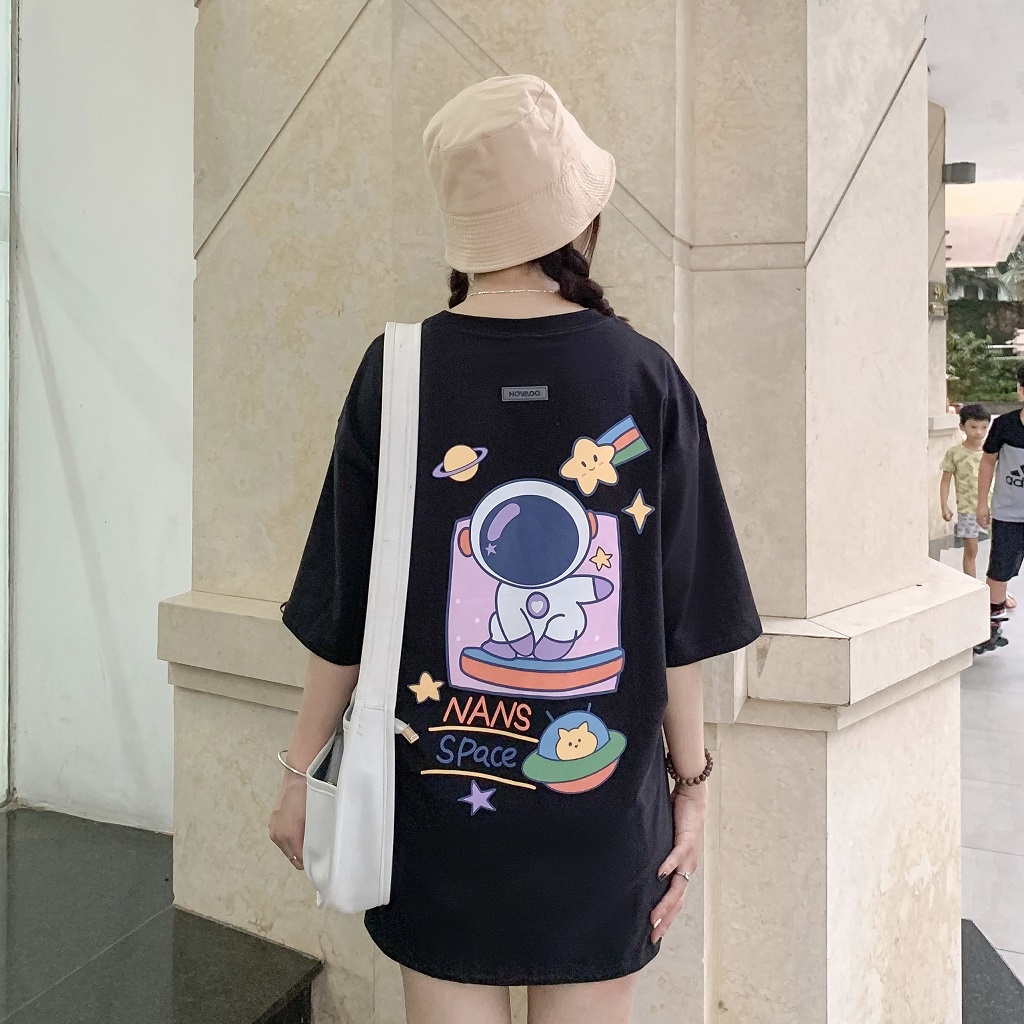Áo Thun Tay Lỡ Form Rộng Local Brand Novado Fashion Spatial Cotton 4 Chiều Nam / Nữ Dày Dặn Thoáng Mát Đen N6Đ-NP