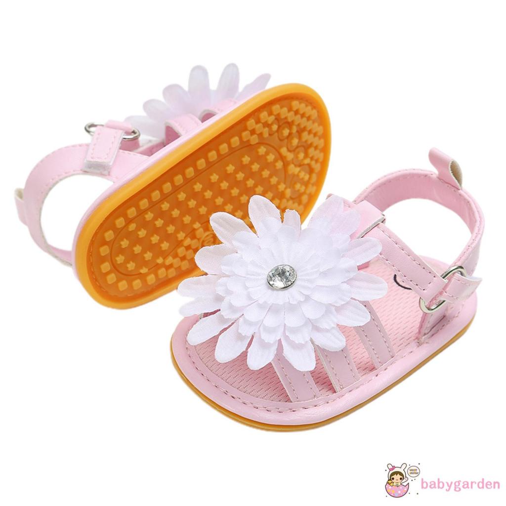 Xăng đan Da PU Đế Mềm Họa Tiết Hoa Hướng Dương Cho Bé Gái