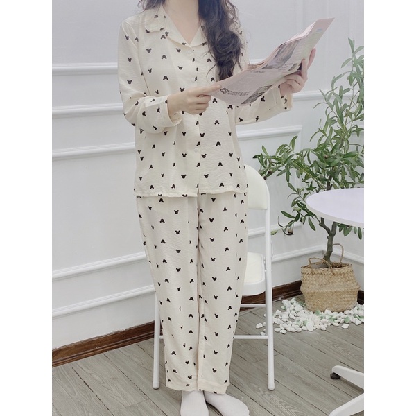Pijama dài tay chất xốp mùa thu mùa đông cực đẹp bộ mặc nhà nữ dài tay cao cấp 2023 kingofpijamas