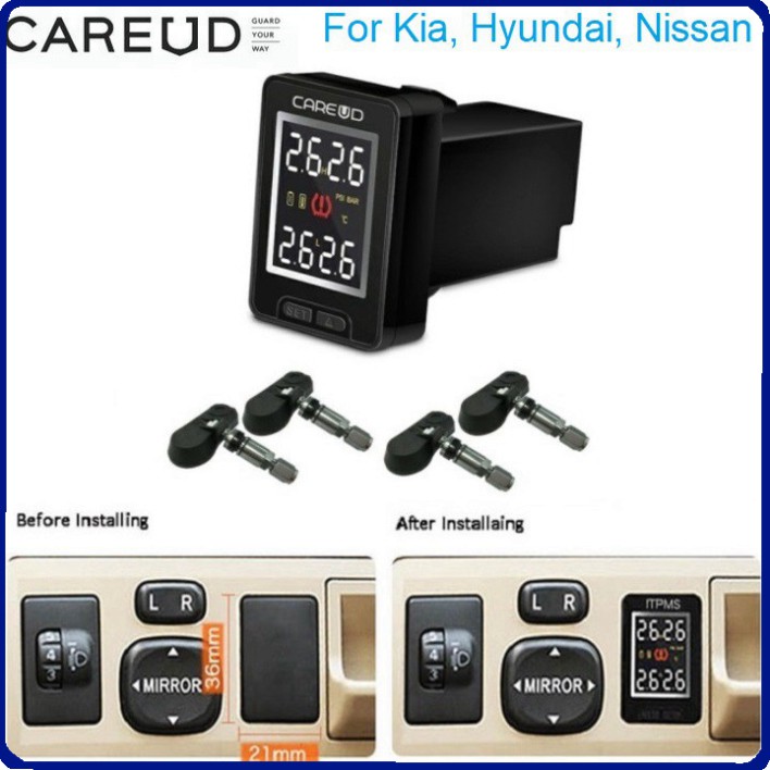 Sản phẩm Cảm biến áp suất lốp 912 trong thương hiệu cao cấp Careud lắp nút chờ xe ô tô NISSAN, KIA, HYUNDAI - Và Các Hãn