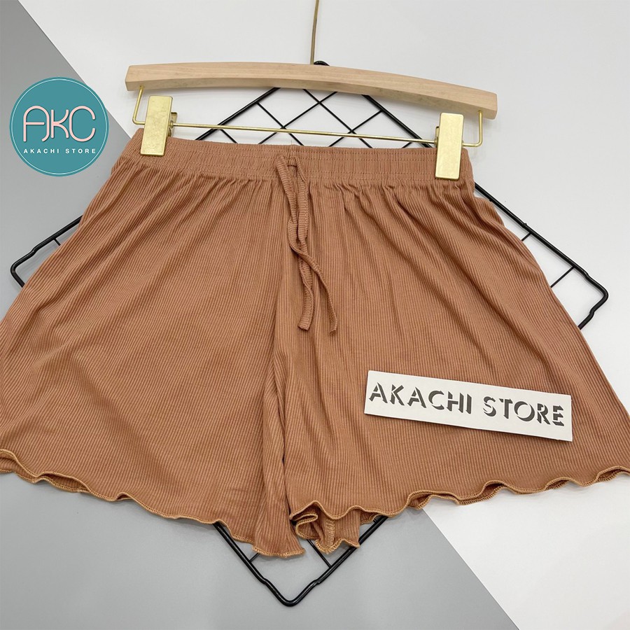 Quần short nữ thun xòe trơn, quần đùi nữ đẹp cạp chun vải tăm thái mịn mát co giãn thỏa mái AKACHI – QD02 | BigBuy360 - bigbuy360.vn