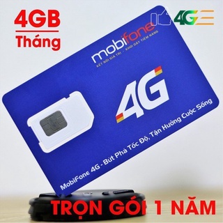 Sim mobifone gói cước MDT250A không giới hạn data, có 4GB tốc độ cao hàng tháng