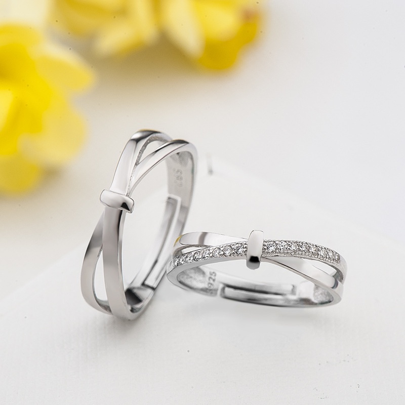 Nhẫn Đôi Bạc Dreamsilver, Nhẫn Cặp Embrace You Chỉnh Được Size ND004