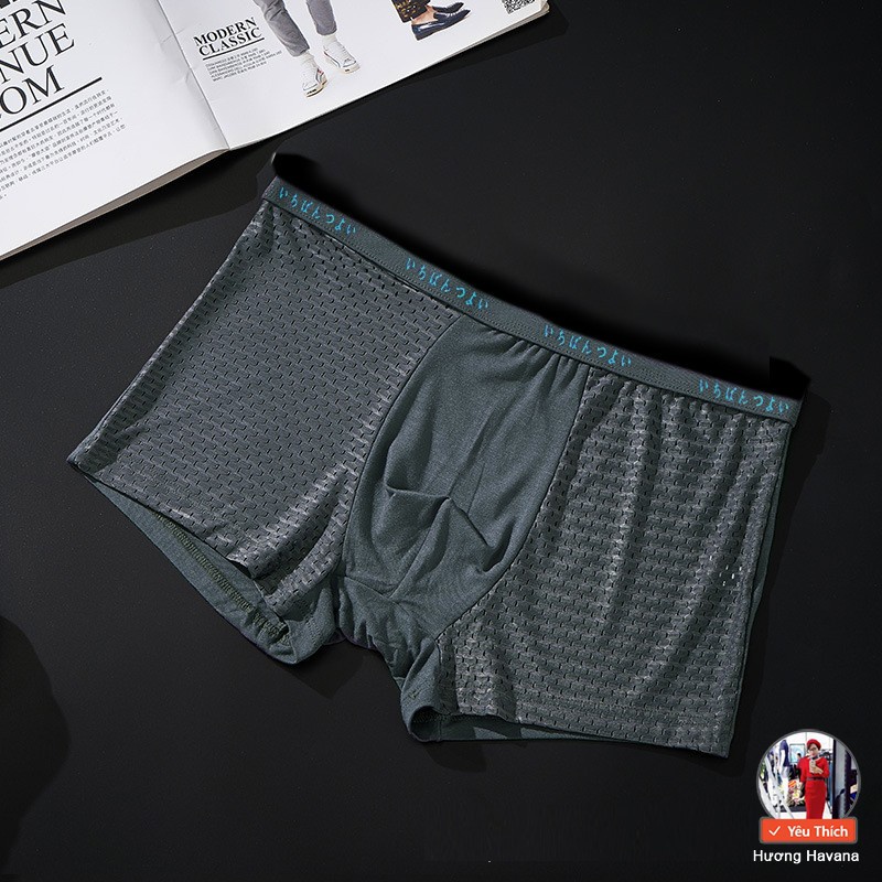 Hộp 4 quần sịp đùi boxer Nhật Bản vải thông hơi có size lớn - quần lót nam Havana MLQ02