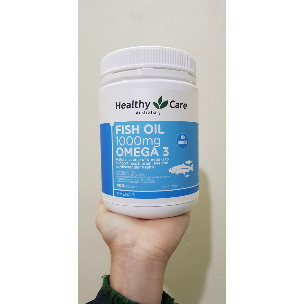 Dầu Cá Tự Nhiên Fish Oil Healthy Care Omega 3 1000mg, 400 viên