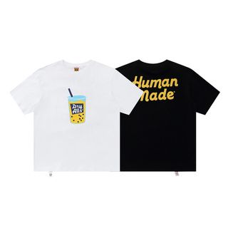 Áo thun tay ngắn cổ tròn vải cotton in hình ly trà sữa kiểu nhật bản dễ thương cho cặp đôi