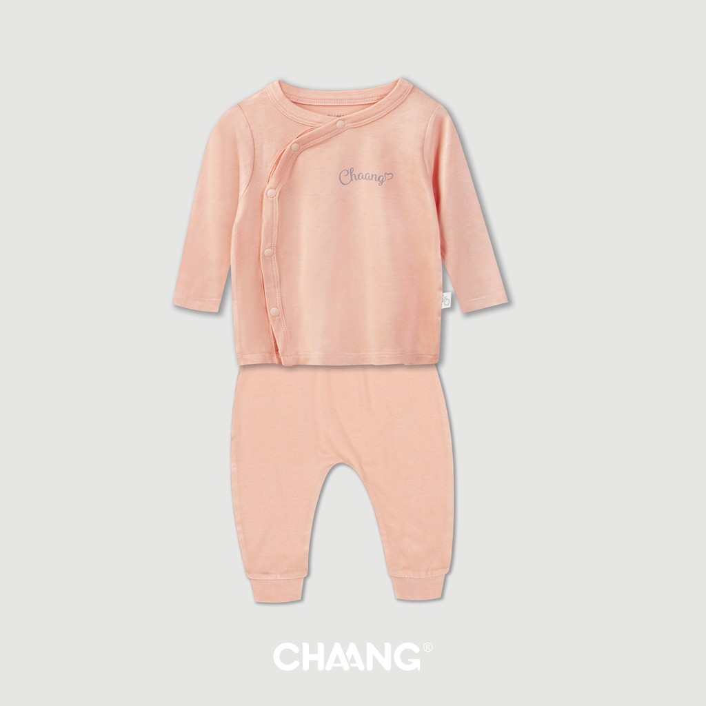 Bộ dài cúc chéo SUMMER hồng, quần áo, phụ kiện, đồ sơ sinh Chaang cotton an toàn cho bé