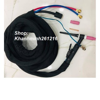 Súng hàn tig WP18  4 mét, 8m mát nước - Bộ dây hàn tig WP18, giải nhiệt nước
