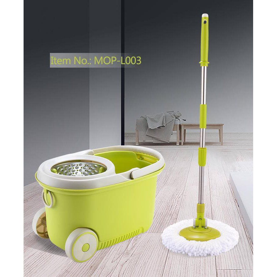 Bộ cây lau nhà xoay tay 360 độ Lock&Lock - Xanh lá - MOP-L003