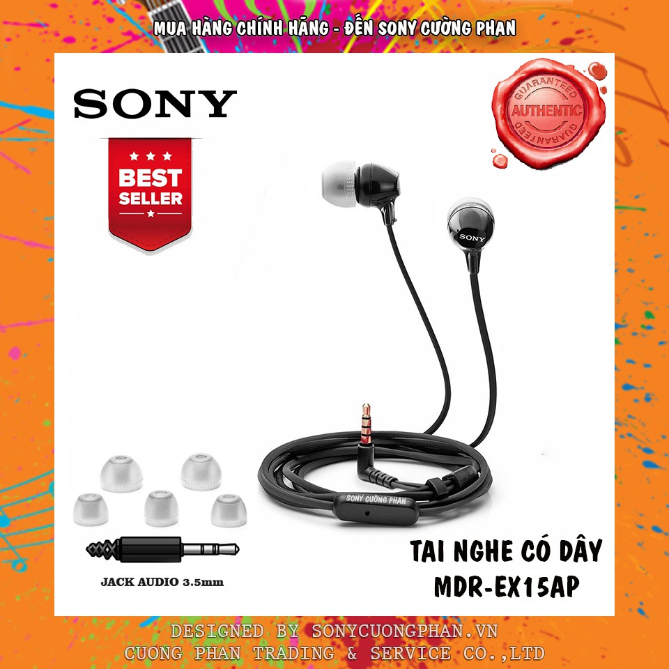 Tai Nghe In-Ear Nhét Tai Có Mic Sony EX15AP - Bảo Hành Hãng 12 Tháng