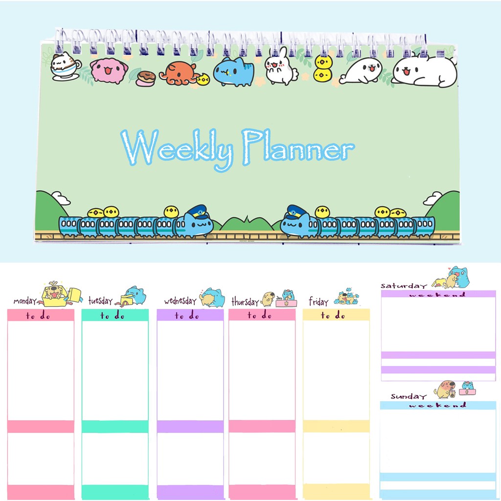 Sổ kế hoạch tuần mèo capoo WPI37 Weekly Planner 52 trang