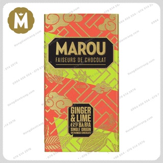 Marou chocolate ginger & lime ba ria 69% socola đen - thanh 80g - socola marou chanh gừng bà rịa 78% cacao