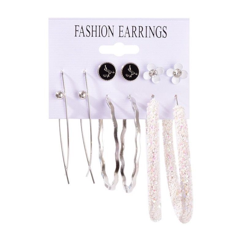 Bộ Khuyên Tai Tròn Lớn Đơn Giản Đính Ngọc Trai Nhân Tạo Cho Nữ