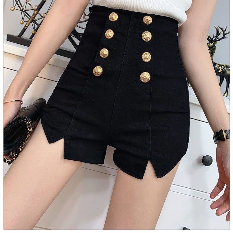 Jiashucheng Hàng Có Sẵn Quần Short Cạp Cao Phong Cách Hàn Quốc Mới Cho Nữ Giới