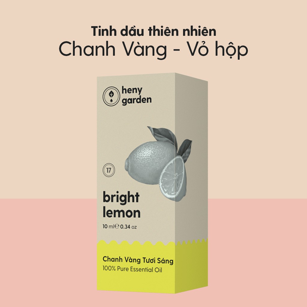 Tinh Dầu Chanh (Chua Tươi) Organic Thiên Nhiên Nguyên Chất Đậm Đặc Xông Thơm Phòng, Làm Nến Thơm HENY GARDEN