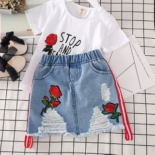 Combo áo kèm chân váy jeans Thuy Dung