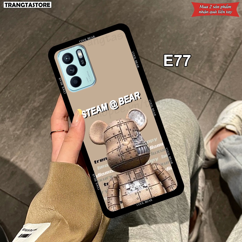 Ốp Oppo Reno6 / Reno6 Z 5G / Reno 6 Pro in hình gấu Bearbrick,Metal Style,Doremon siêu dễ thương chất lượng