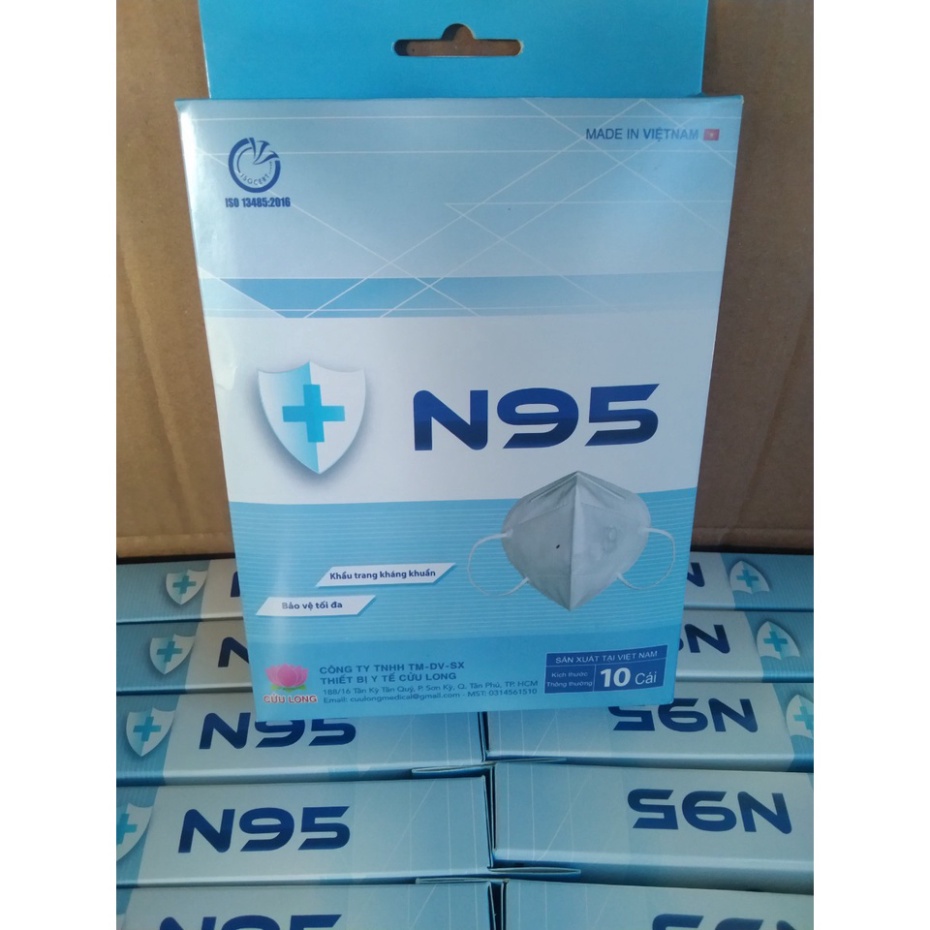 HÀNG TỐT - Khẩu Trang N95 1 Hộp Người Lớn Kháng Khuẩn Chống Bụi Mịn | 1 Hộp 10 Cái Chính Hãng Cửu Long | Đạt Tiêu Chuẩn | BigBuy360 - bigbuy360.vn