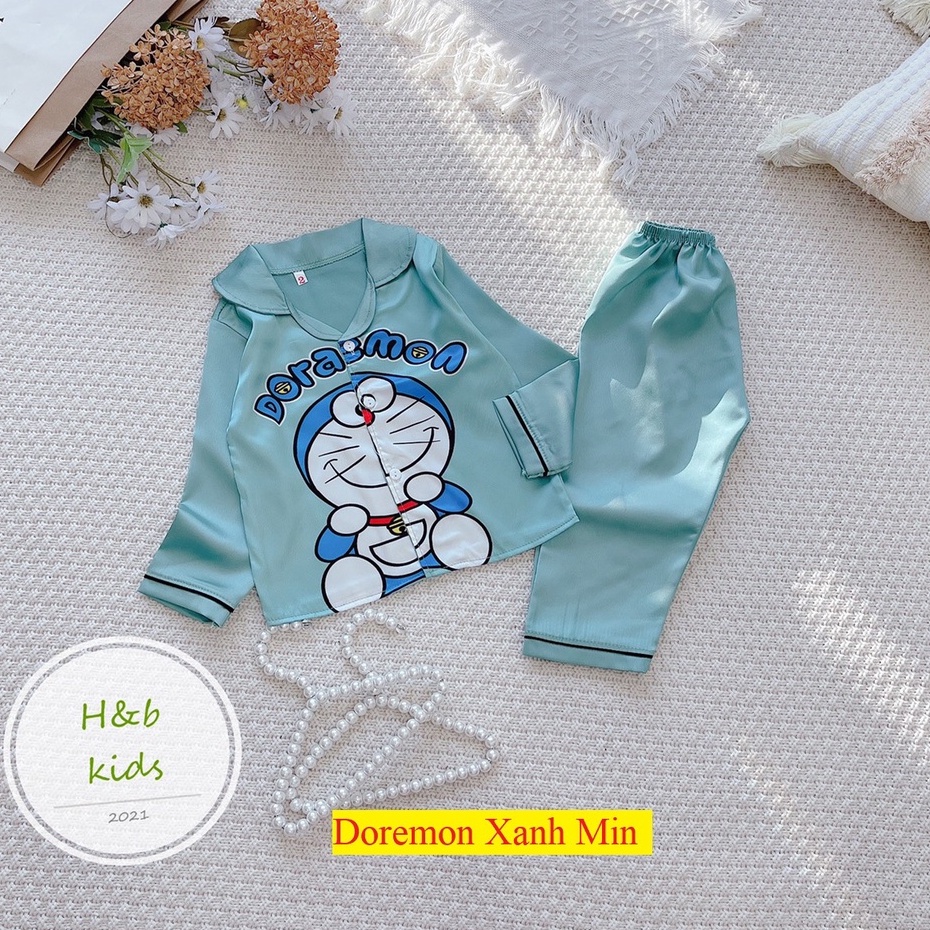 [8 -40 kg ] Bộ Mặc Nhà Lụa dài tay cao cấp cho bé yêu -  Pijama Lụa 3D Chất Mềm Mịn Dễ Chịu