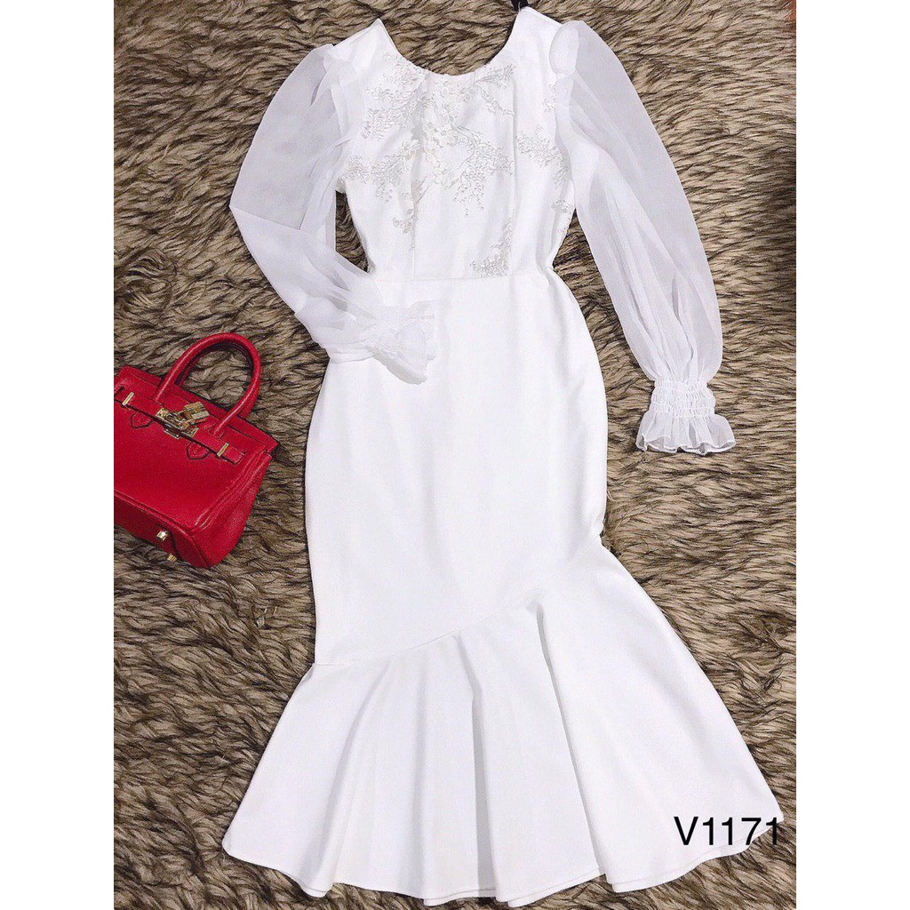 [ xả kho ] MiD Đầm Umi phối tơ đáp ren V1171 Mie Design kèm ảnh thật