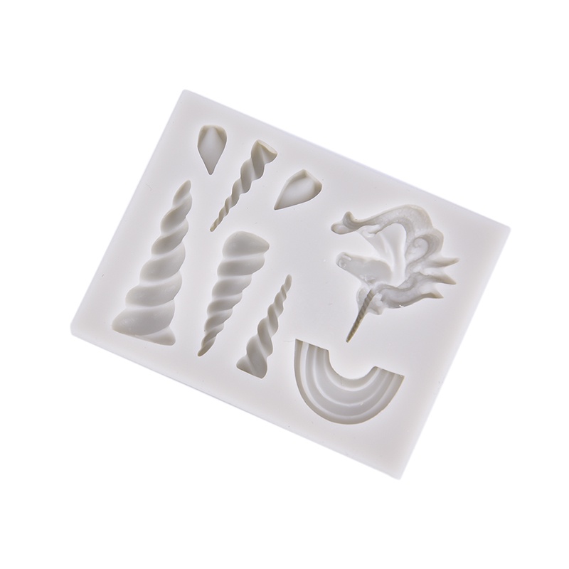 Khuôn Silicone Làm Bánh 3 Ngăn Hình Sừng Kì Lân Sáng Tạo