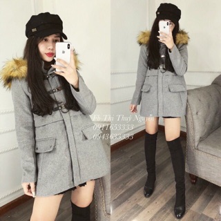 Dạ zaza 3 khuy móc xám 280k