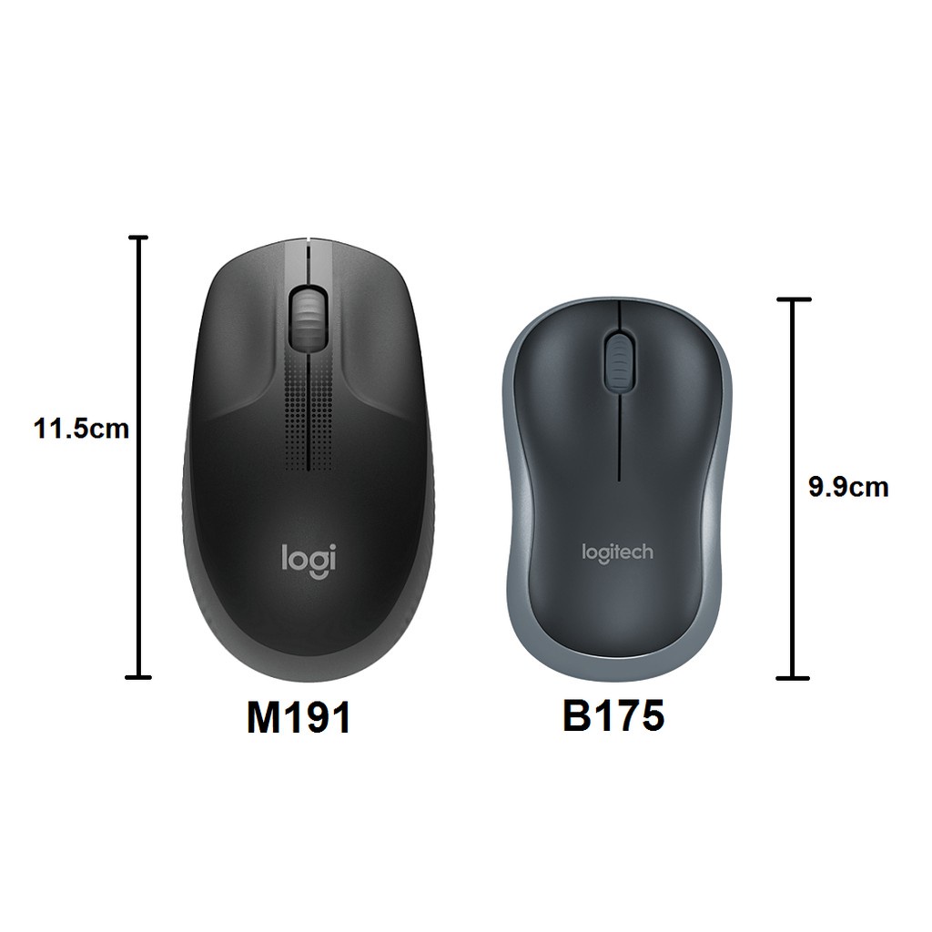 Chuột không dây Logitech Quang M191, Thiết kế tối ưu, Kiểu kết nối Không dây, Chuẩn giao tiếp USB-Wireless