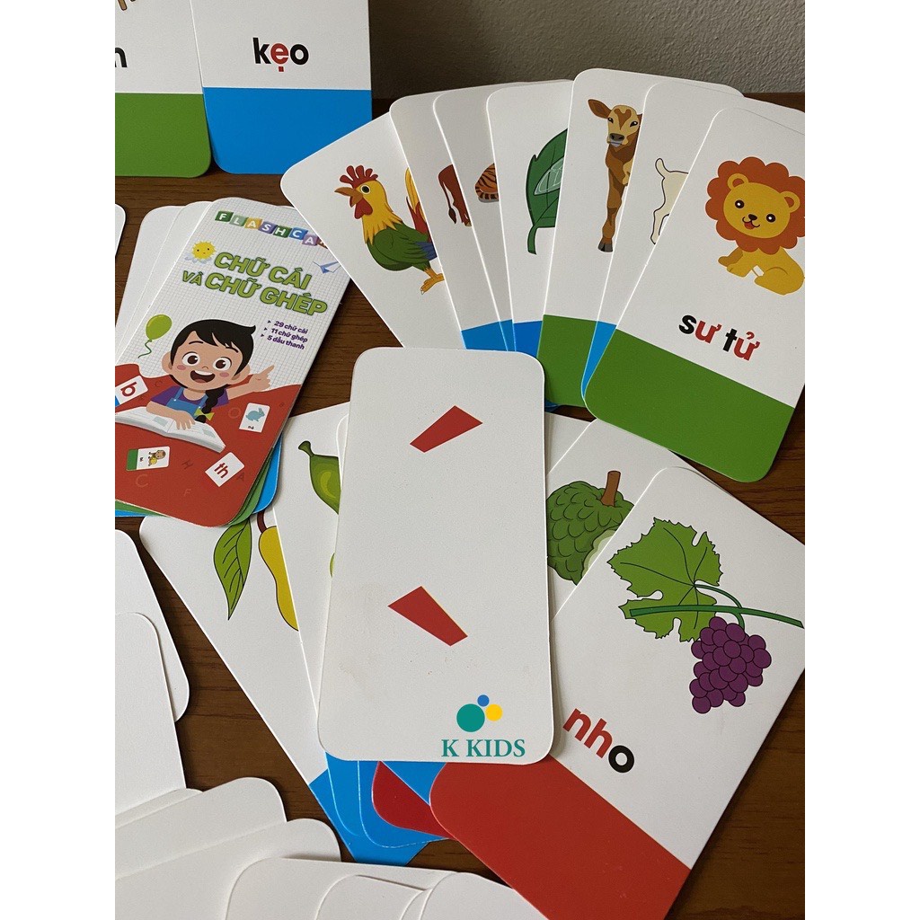 Bộ thẻ flashcard Toán chữ số, chữ ghép và chữ cái cho bé học tiếng việt