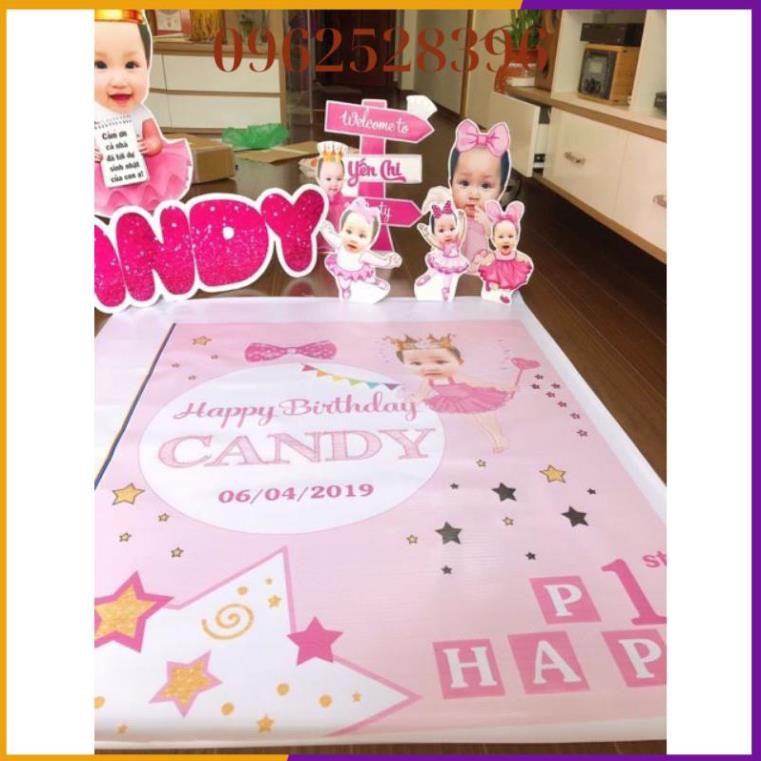 Set Bóng Sinh Nhật Kèm Phông In Tên { Tặng KÈM Bơm + Băng Keo }