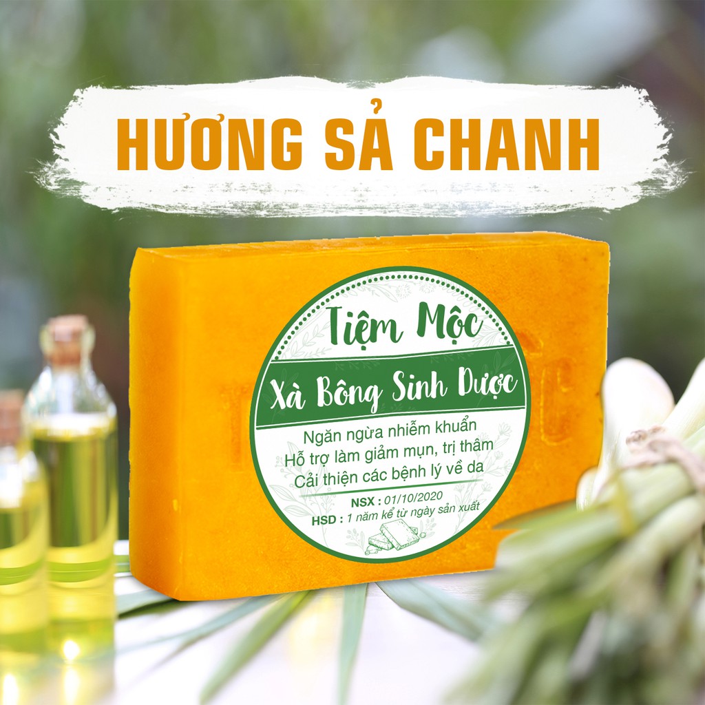 Xà bông giảm mụn thiên nhiên Handmade dạng bánh hương thơm dịu nhẹ chiết xuất từ thảo mộc an toàn và hiệu quả - NAG