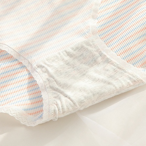 Quần lót nữ kẻ sọc màu xinh xắn, Quần lót cotton đính nơ dễ thương SAVILL L123