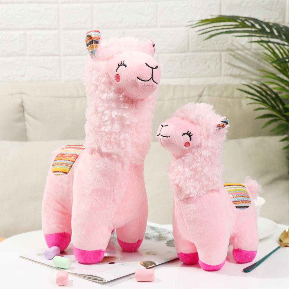 Lạc Đà Alpaca Nhồi Bông Màu Cầu Vồng Dễ Thương 25 / 35cm
